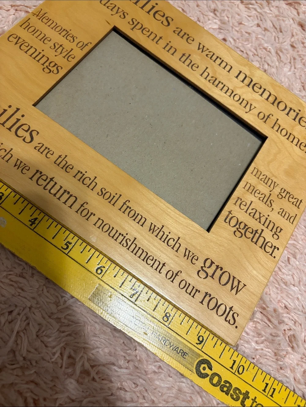 90’s Vintage “Families” wooden picture frame 3.5x5.5” opening